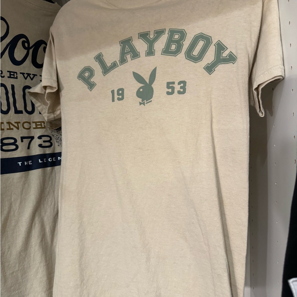 VINTAGE Playboy Cream Logo Tee